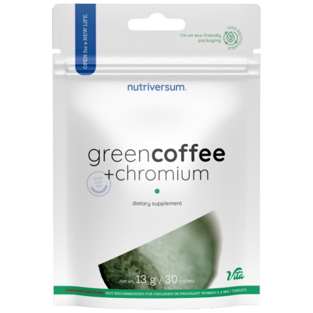 Café verde + cromo - 30 tabletas