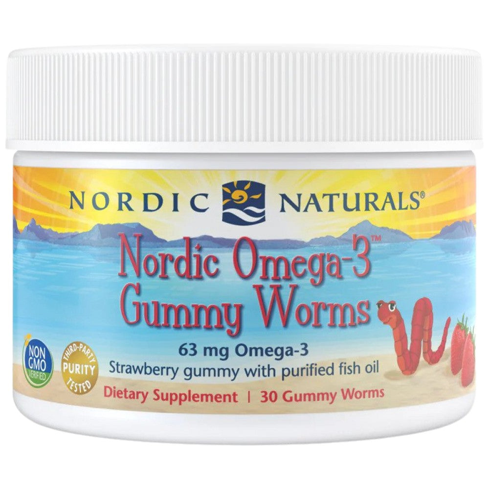 Nordic Omega-3 Gummy Worms 63 mg - 30 Chewable Gel Capsules