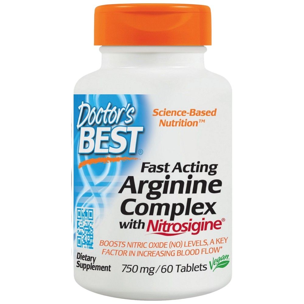 Fast Acting Arginine Complex | With Nitrosigine 750 mg - 60 Tablets