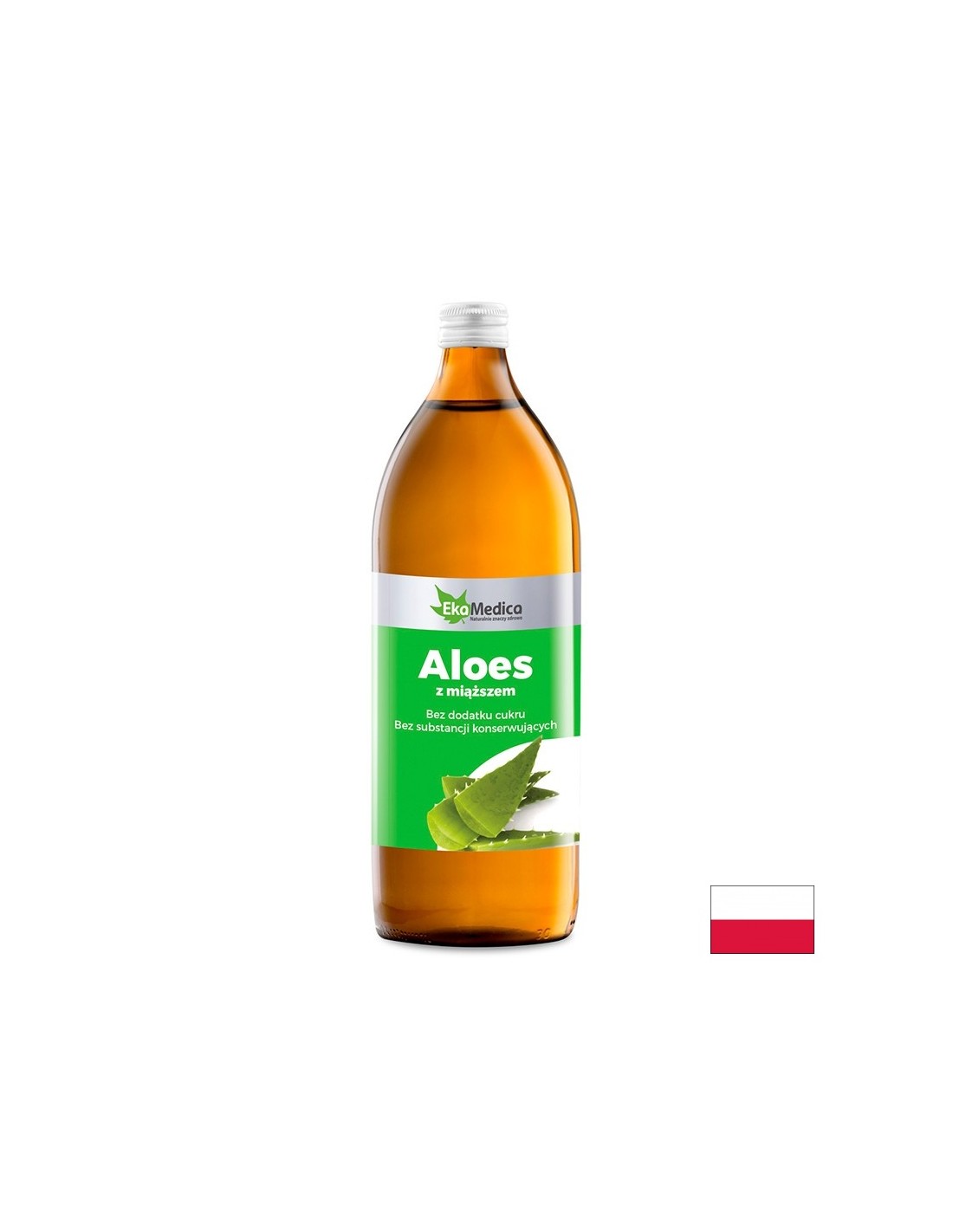 Aloe vera juice with aloe pieces, 1 L EkaMedica