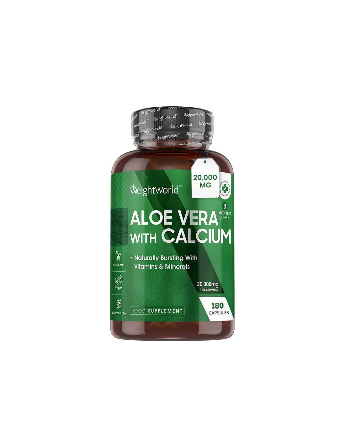 Gastrointestinal tract - Aloe Vera 10 g + Calcium 75 mg, 180 capsules - Aloe Vera