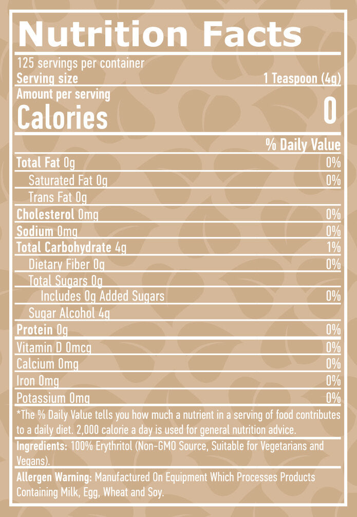 100% de eritritol natural - 0,500 kg