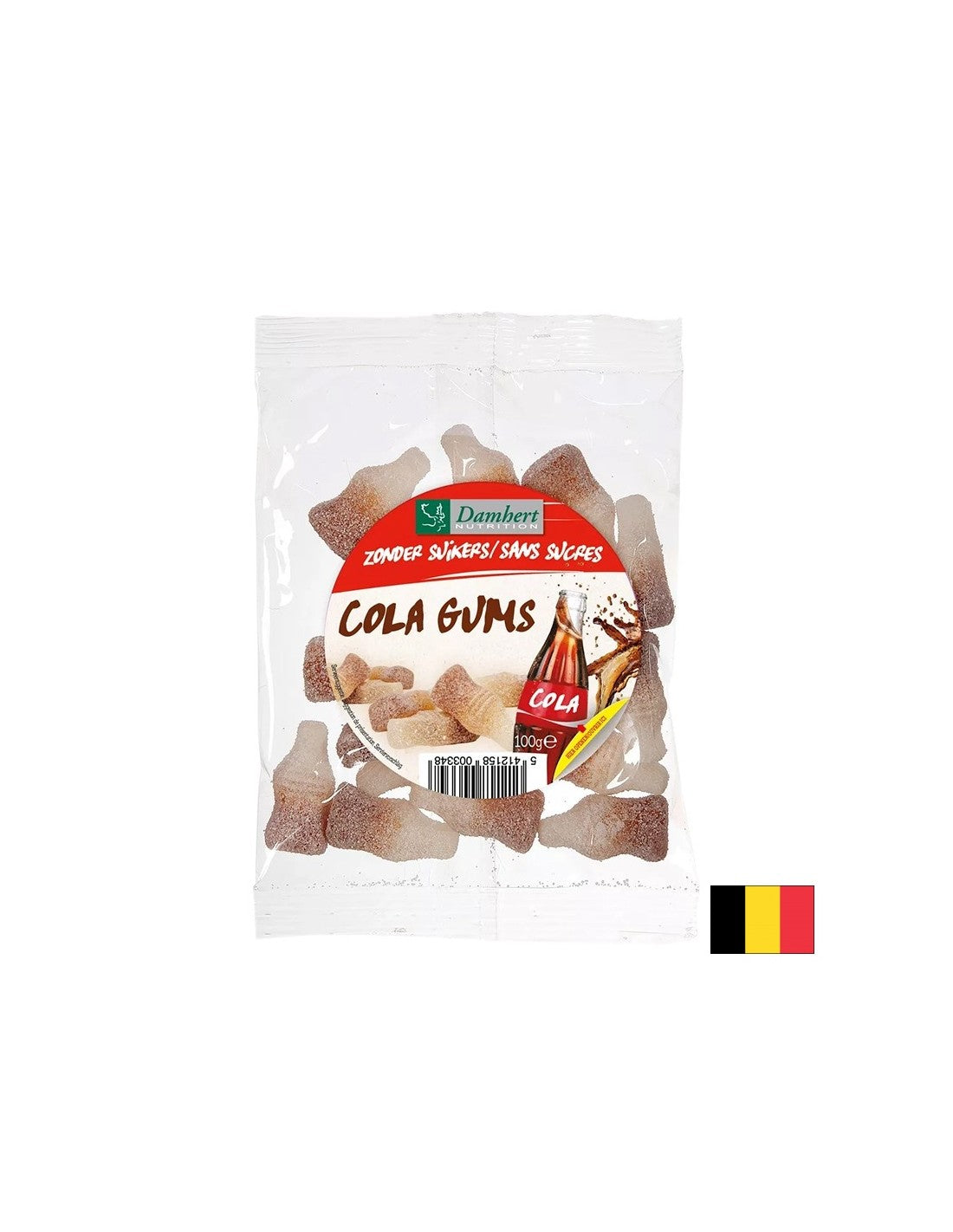 Chewy jelly candies with cola flavor (sugar free), 100 g