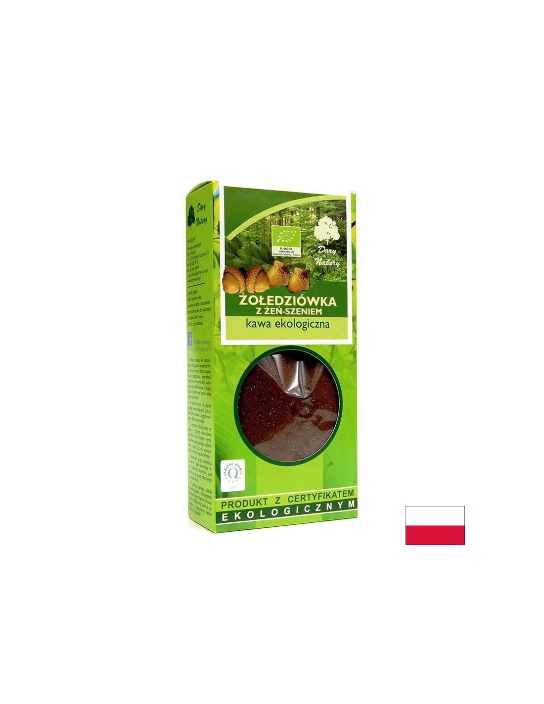 Organic acorn and ginseng coffee, 100 g Dary Natury