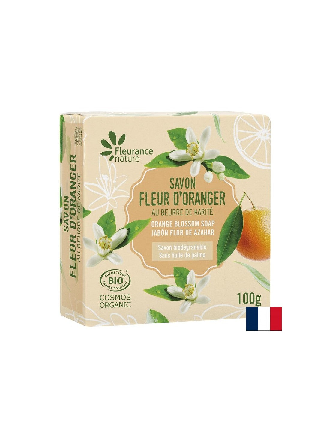 Jabón orgánico de la flor de naranja, 100 g de la naturaleza