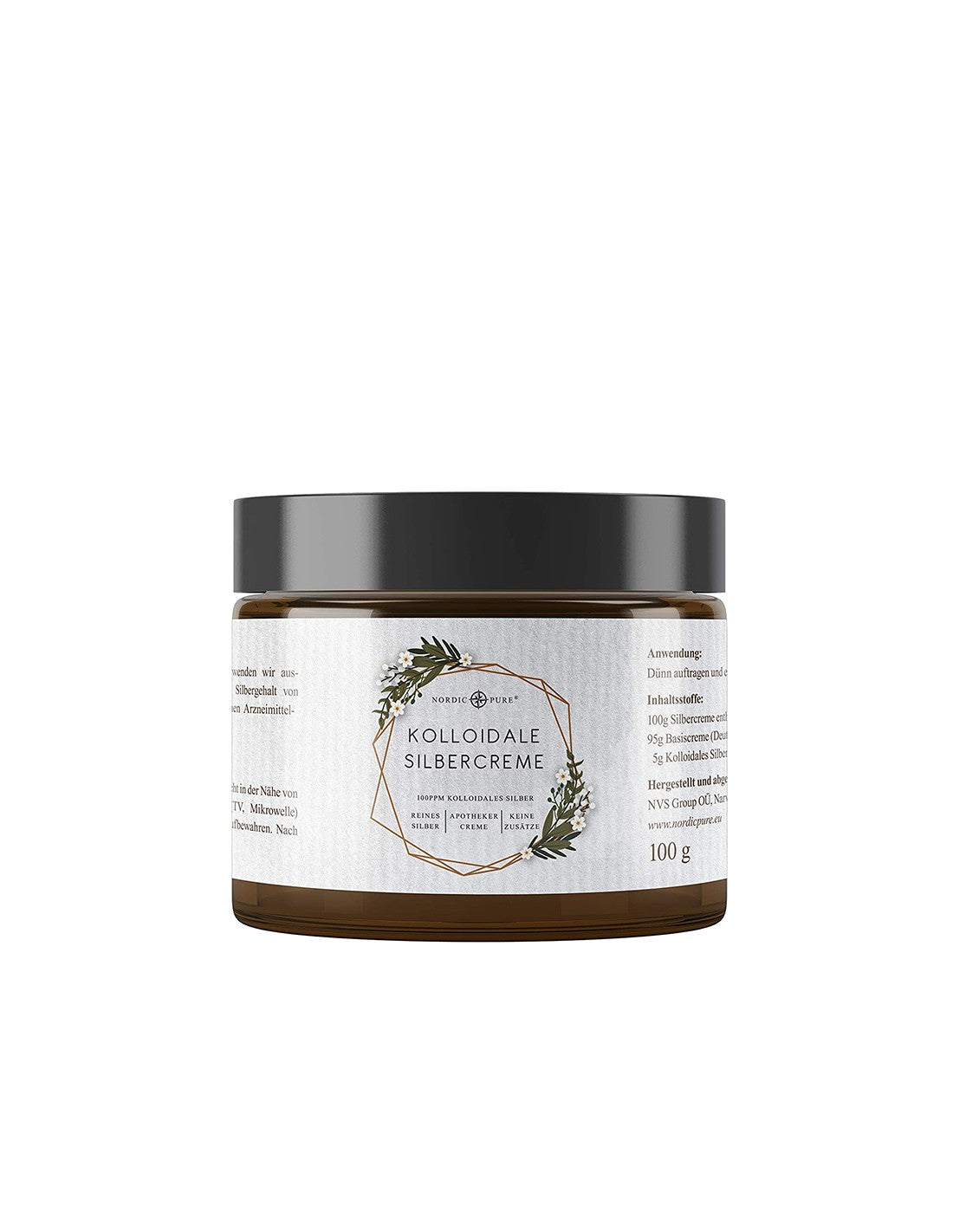 Face and body cream with colloidal silver (100 ppm), 100 g