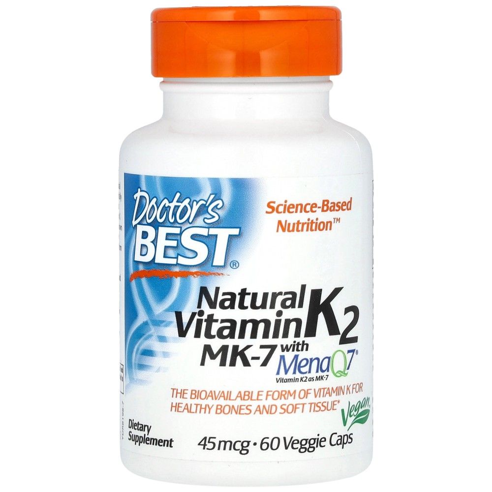 BEST Natural Vitamin K2 MK-7 45 mcg - 60 capsules