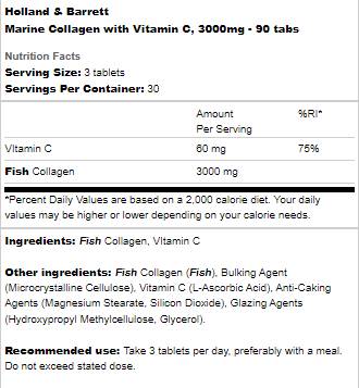 Marine Collagen with Vitamin C 3000 mg - 90 Tablets