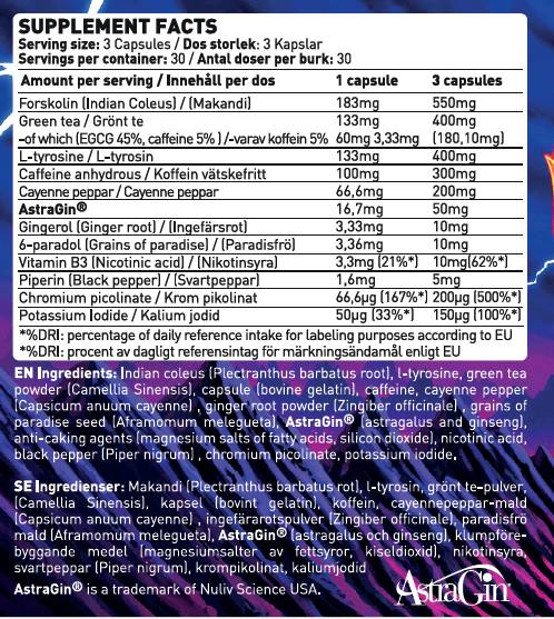 Hellfire | S forskolinem, zrny ráje a zeleného čaje - 90 tobolek