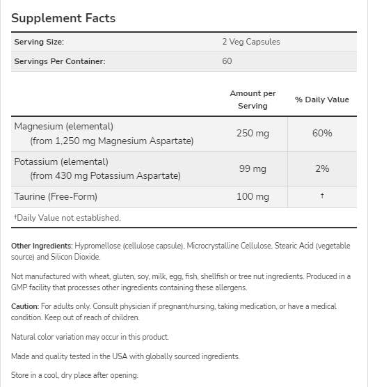 Magneesium- ja kaaliumpartaat - 120 kapslit