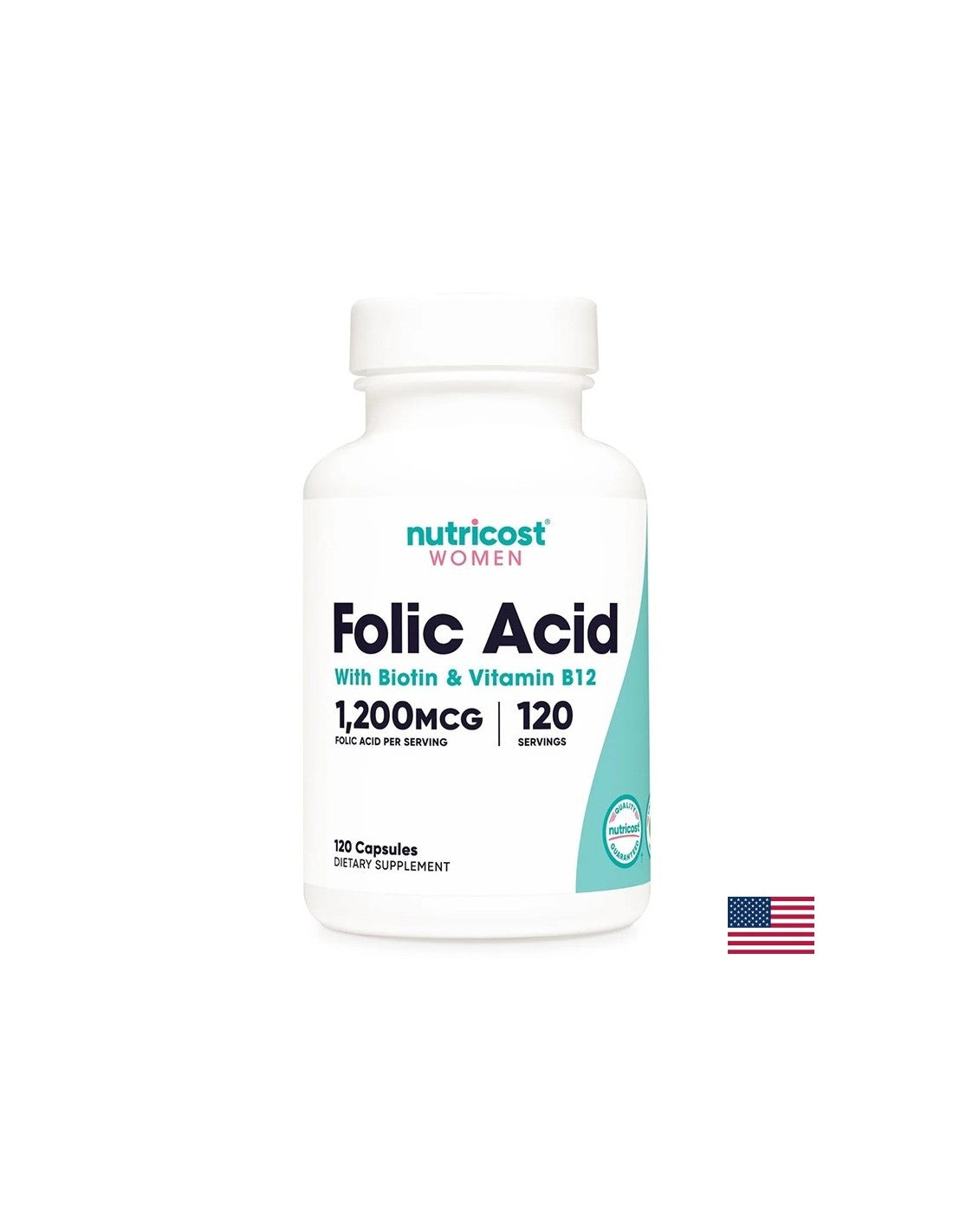 Care for the heart, nervous system, hair and skin - Folic acid + Biotin + Vitamin B12, 120 capsules