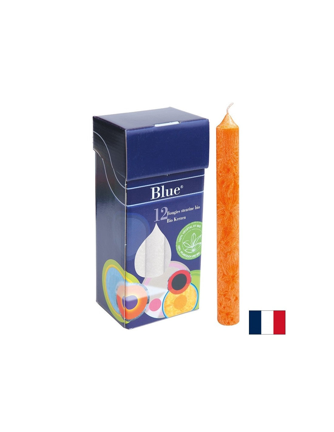Stearin candles - orange, BIO, 12 pcs.