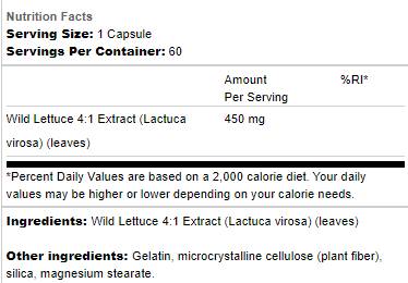 Wild Lettuce 450 mg 60 capsules