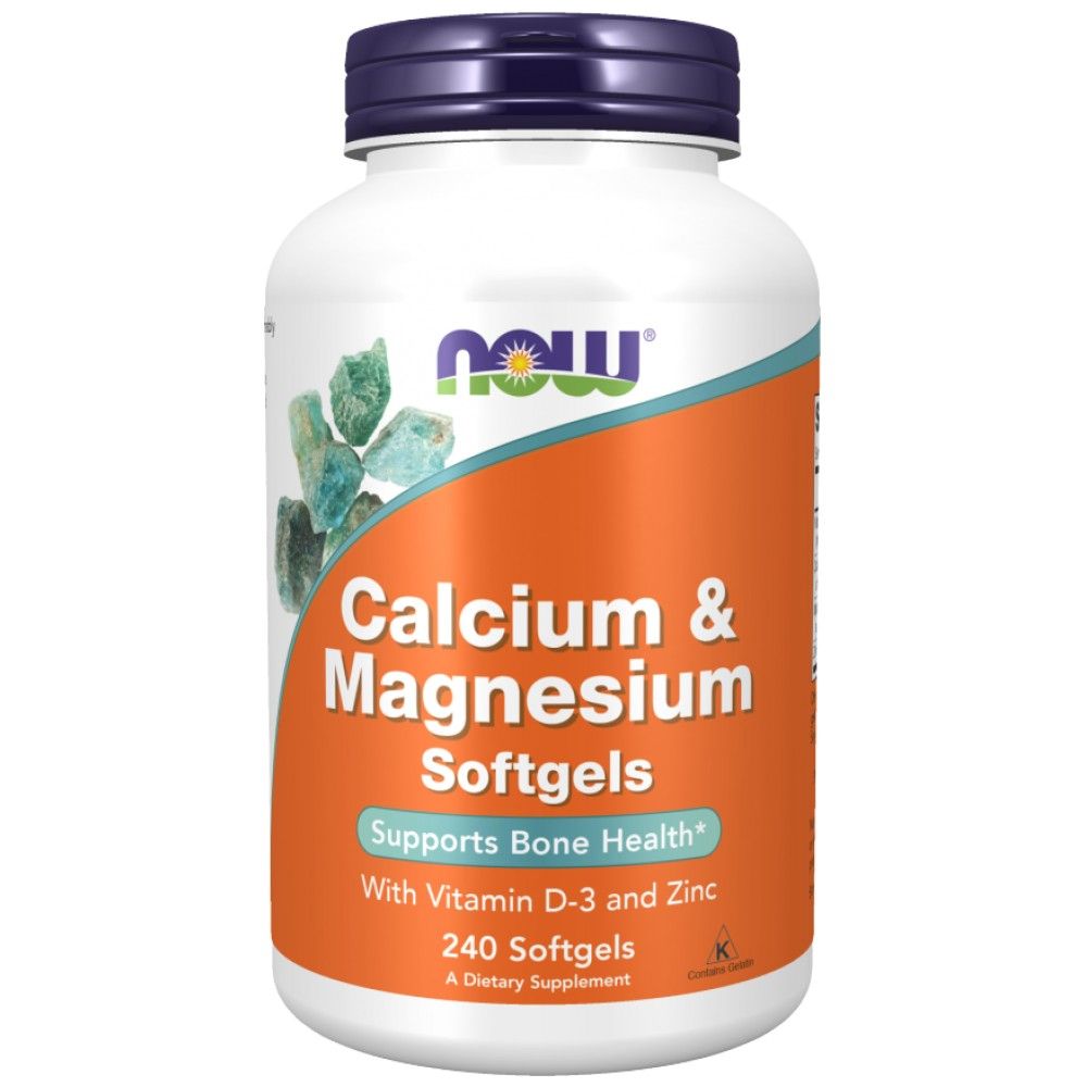 Calcium & Magnesium Softgels / with Vit D and Zinc - 240 Gel capsules