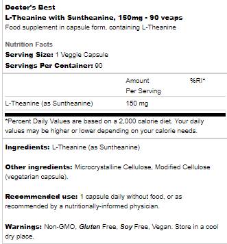 L-Theanine 150 mg | With Suntheanine - 90 capsules