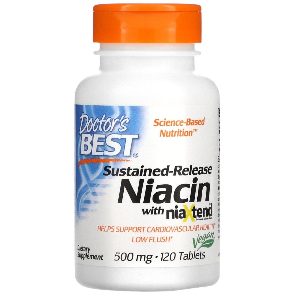 BEST Niacin Time-Released with Niaxtend 500 mg - 120 Tablets