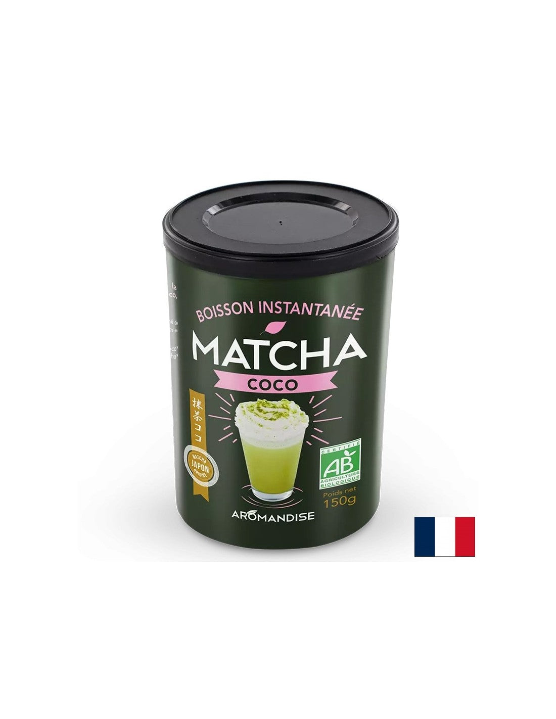 Matcha and coconut milk - tonic drink, 150 g, powder
