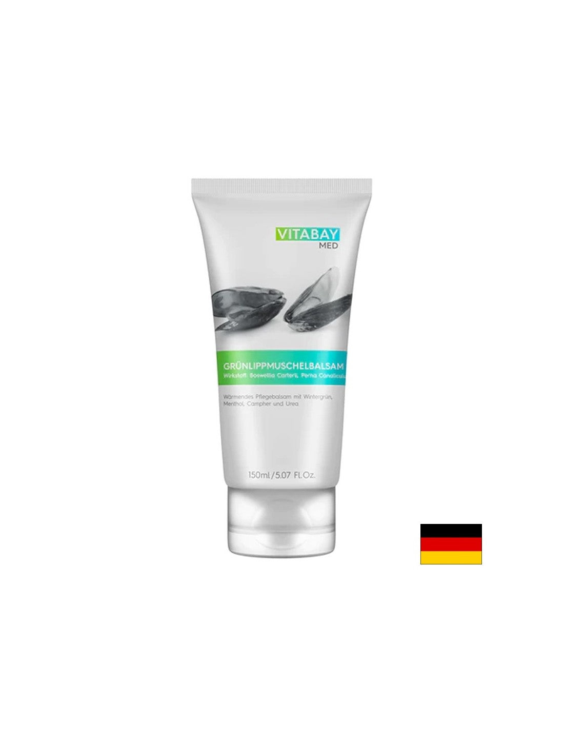 Huesos de soporte, articulaciones y músculos: bálsamo de mejillón de labios verdes y aceites esenciales, 150 ml