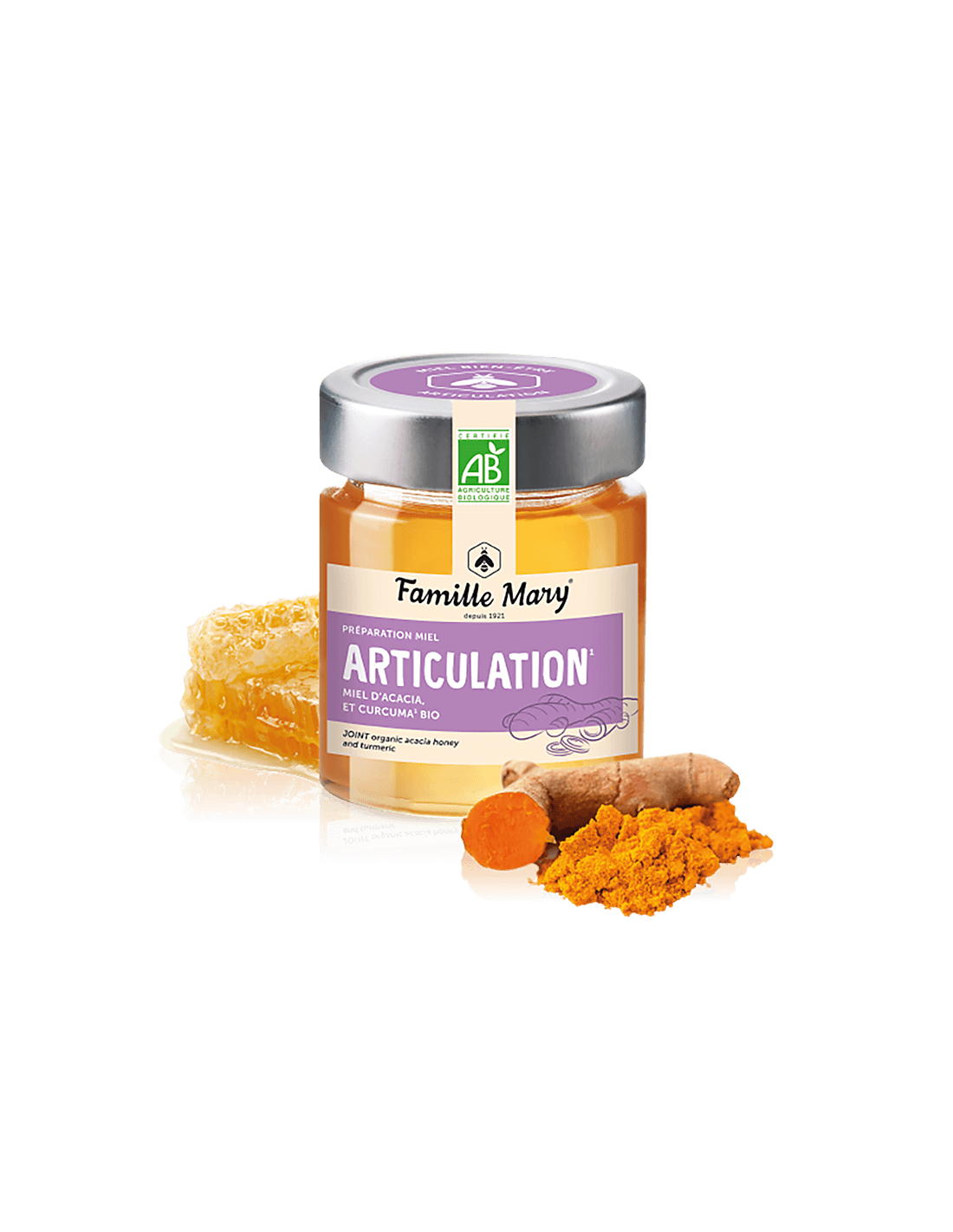 Bee acacia honey + organic turmeric, 170 g