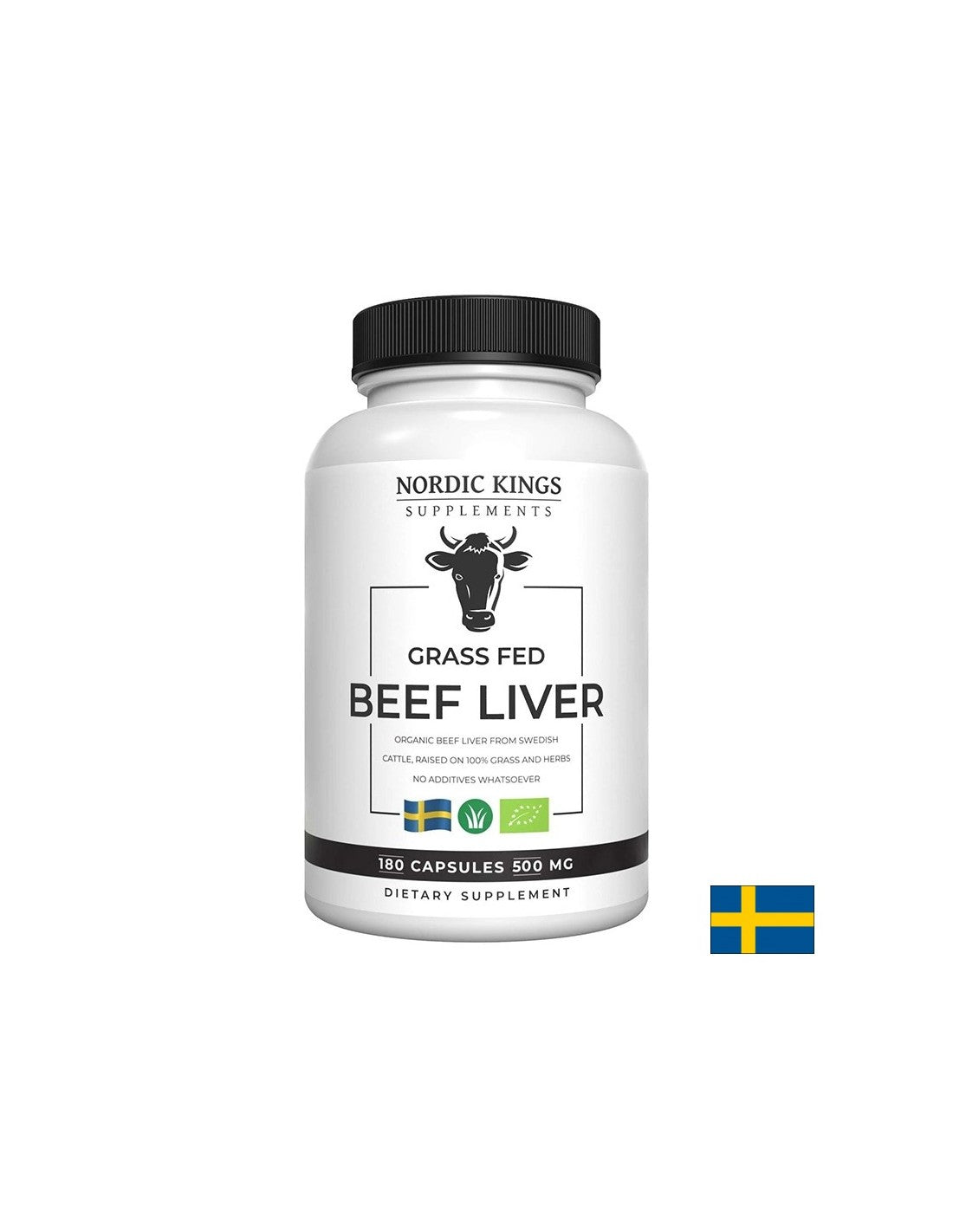 Beef liver from grass-fed animals (Organic), 180 capsules Nordic Kings