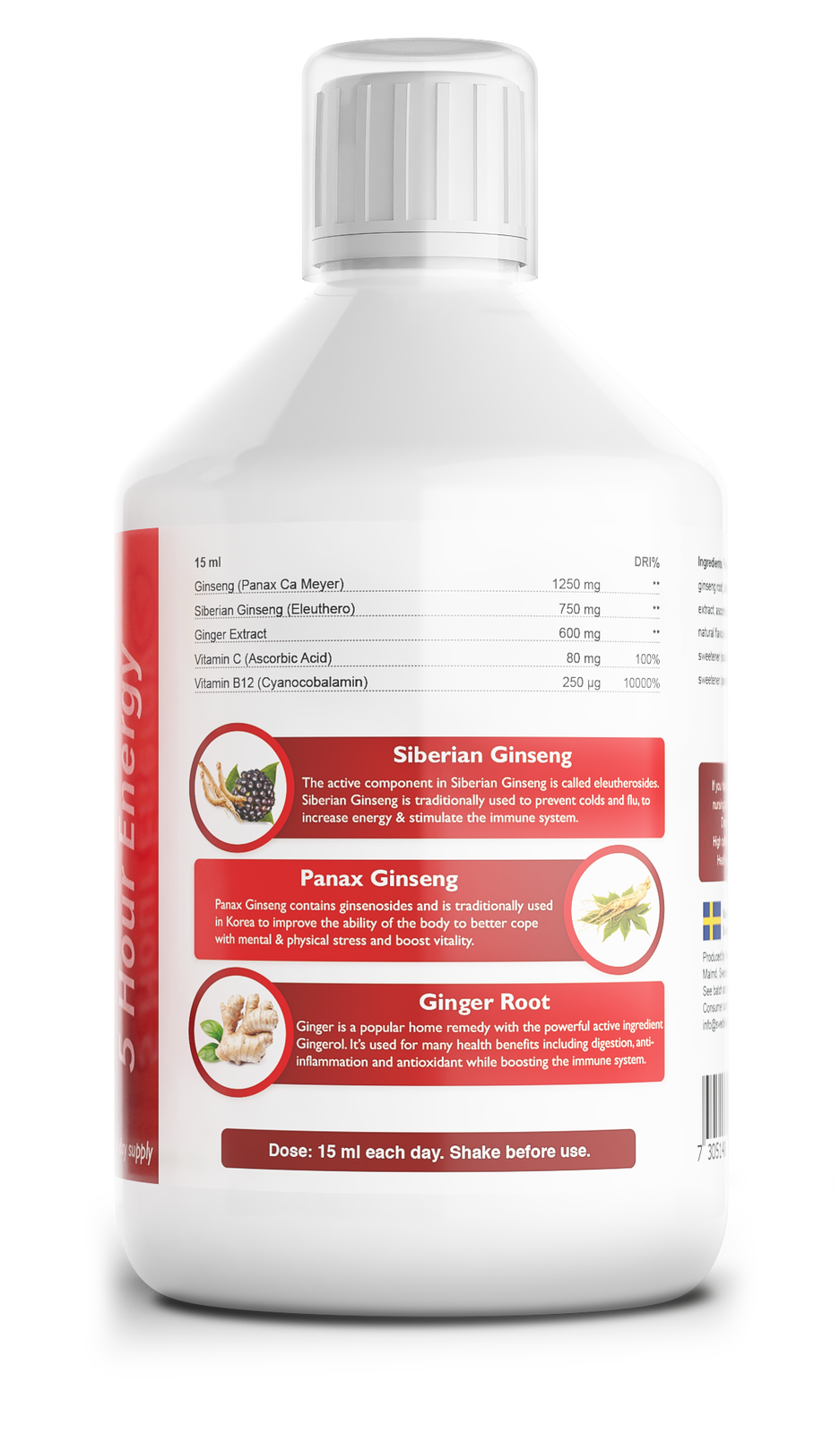 Ginseng 2000 mg - with ginger extract - 500 ml - Nutra Best Europe