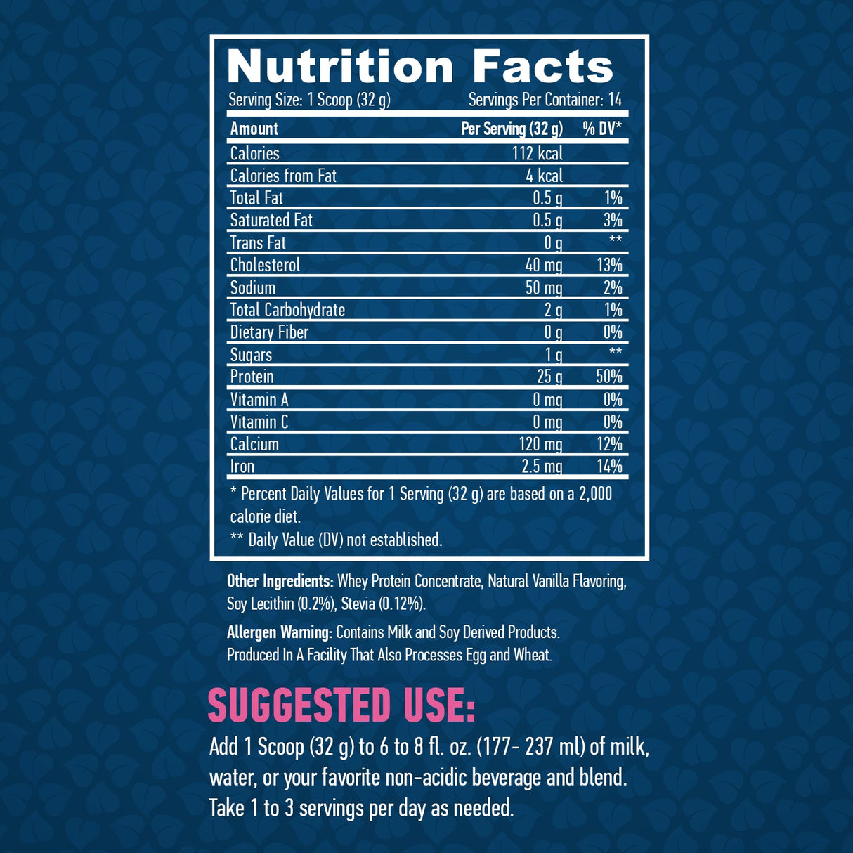 100% Pure All Natural Whey Protein / Vanilla - 0,454 kg