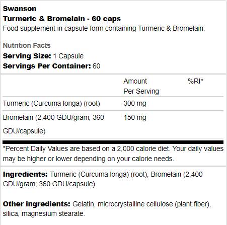 Turmeric and Bromelain 60 capsules