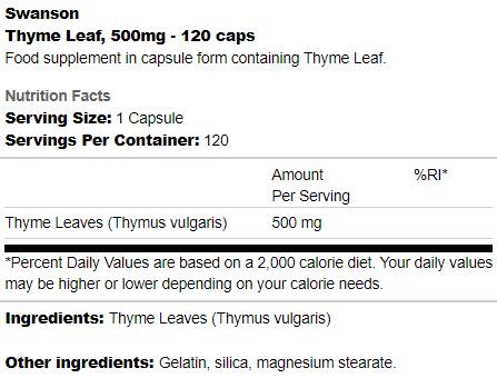 Tijmblad 500 mg 120 capsules