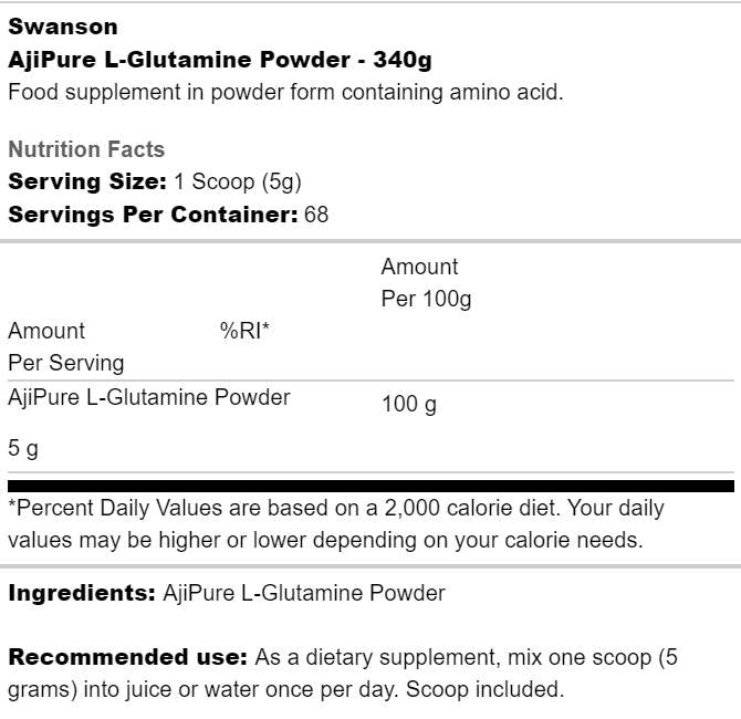 AjiPure L-Glutamine Powder 340 grams