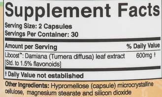 Liboost ™ | Met Damiana 600 mg - 60 capsules