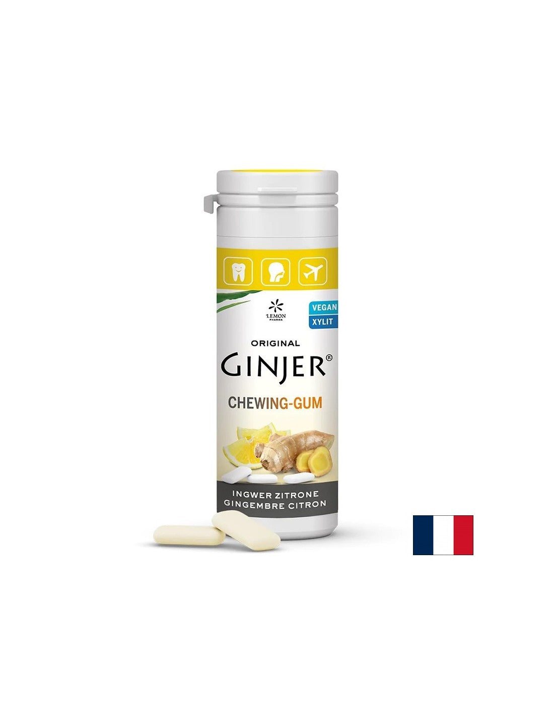 Ginger gum with lemon (20 pieces) Lemon Pharma
