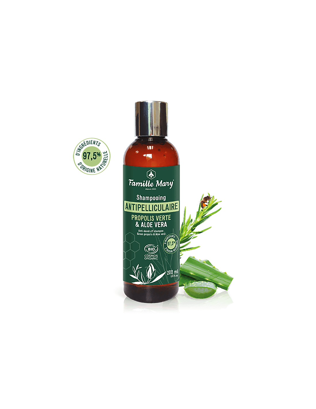 Organické protipánkové šampon s Aloe Vera a Green Propolis, 200 ml