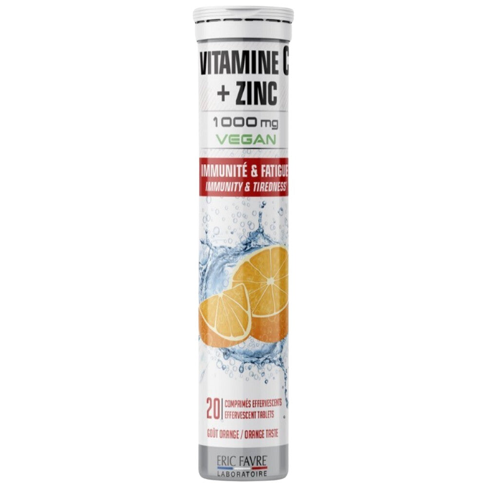 Vitamine C 1000 mg + zinkbeurzen | Vegan vriendelijk - 20 oplosbare tabletten