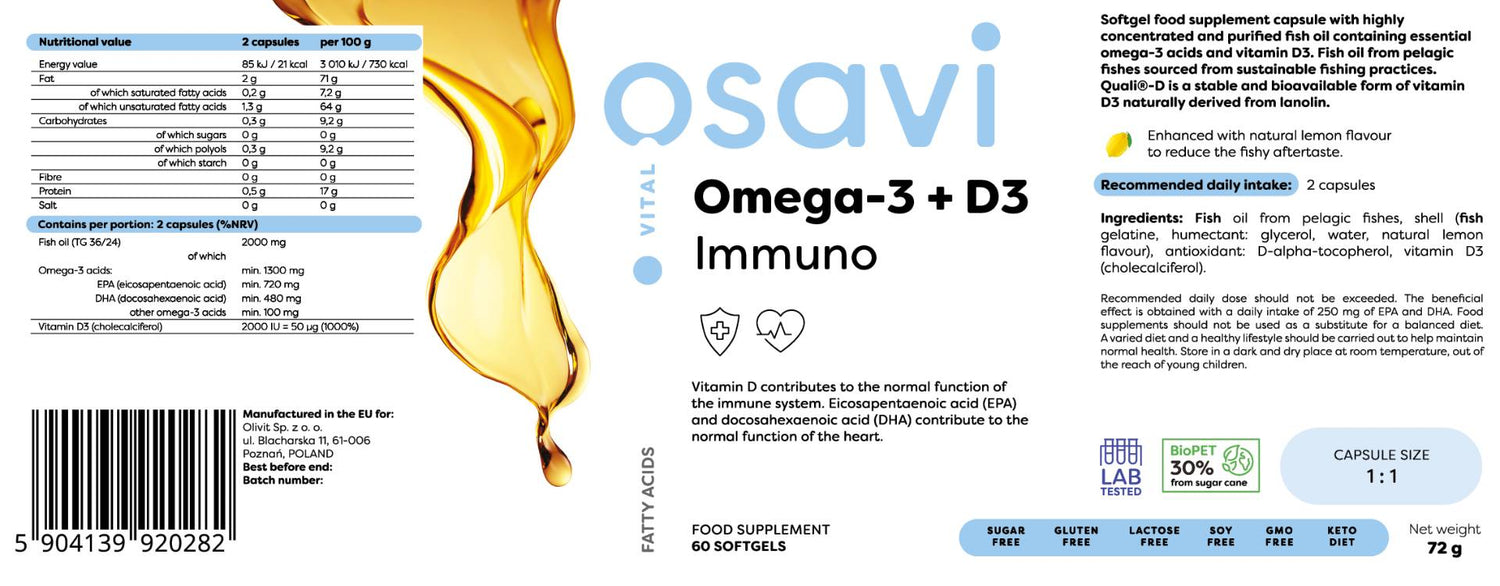 Omega -3 + d3 immuno - 60 gélkapszulák