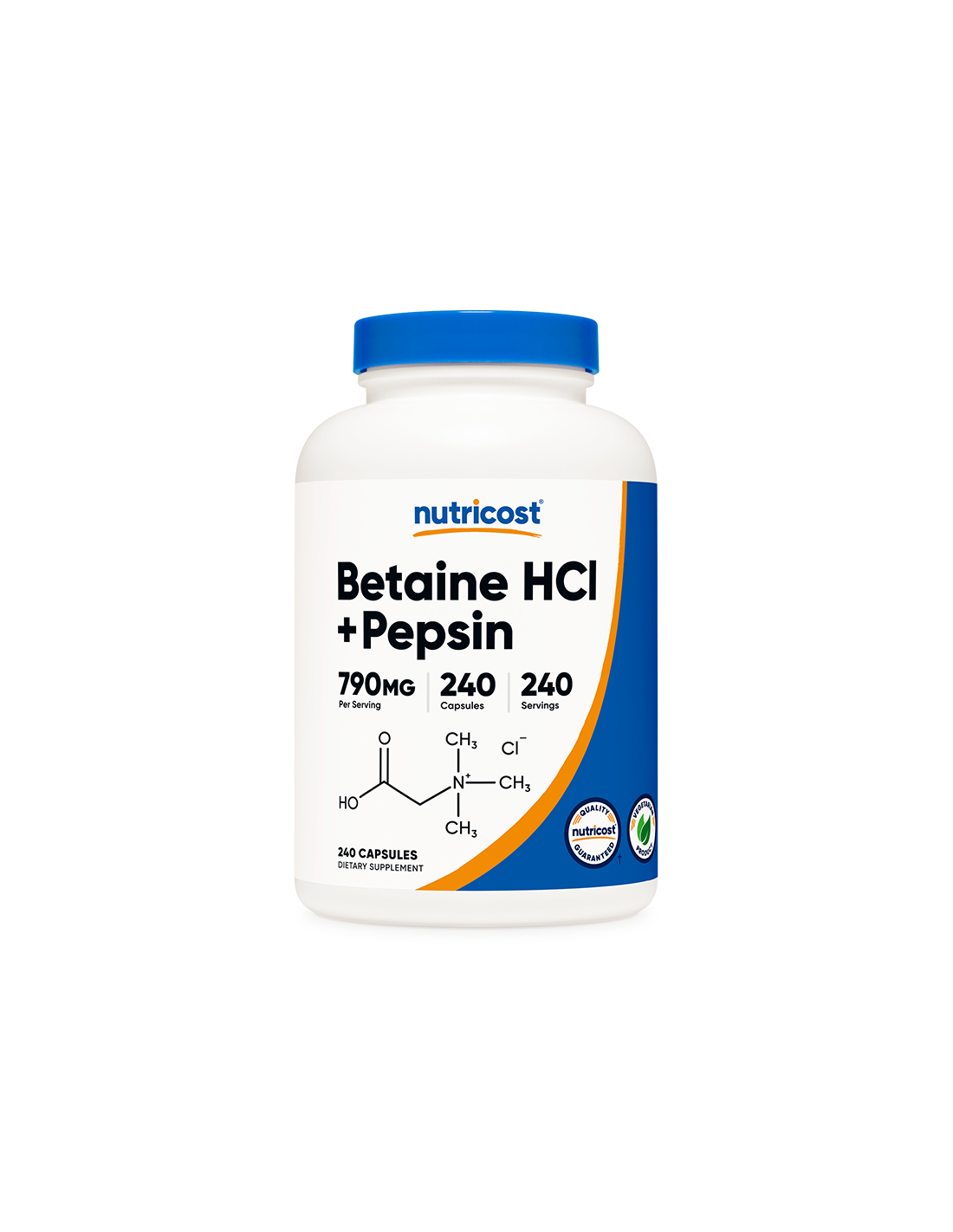 Trawienie - Chlorowodorek betainy + Pepsyna, 240 <tc>Nutricost</tc> Kapsułki