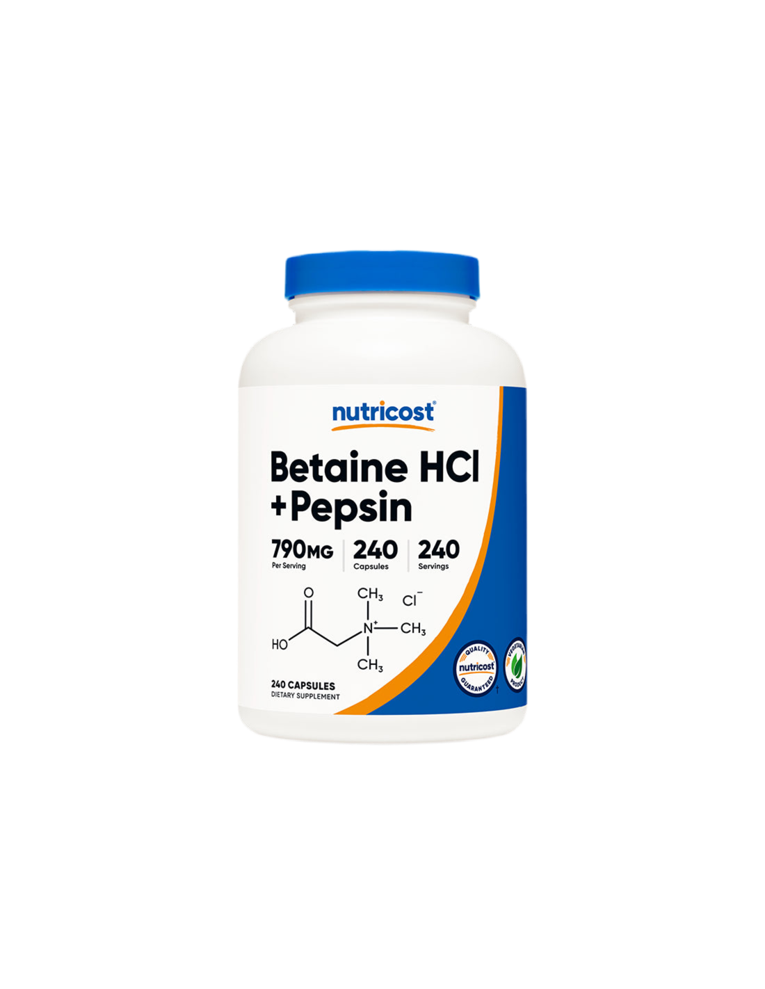 Trawienie - Chlorowodorek betainy + Pepsyna, 240 <tc>Nutricost</tc> Kapsułki