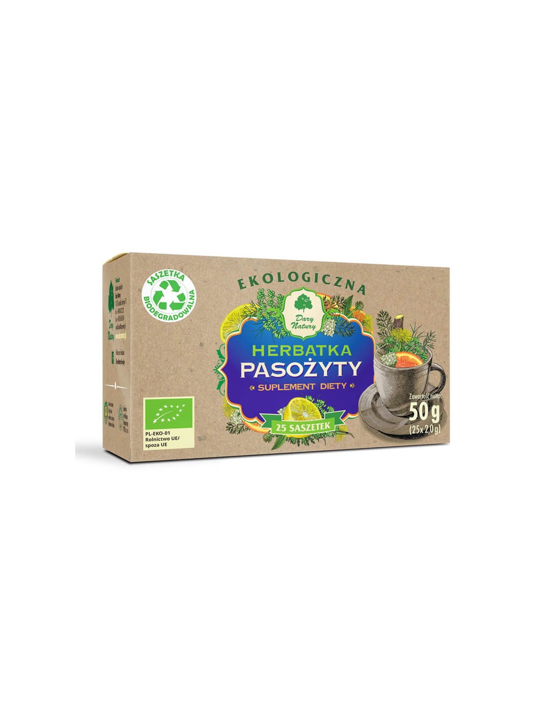Bylinný čaj proti parazitům Bio, 25 paketů