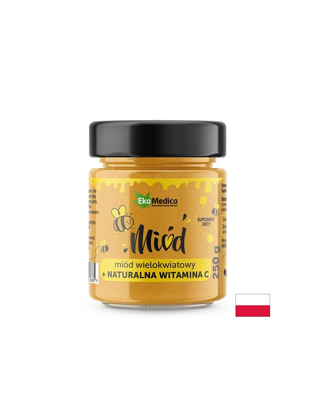 Polyfloral multicolored honey with natural vitamin C, 250g EkaMedica