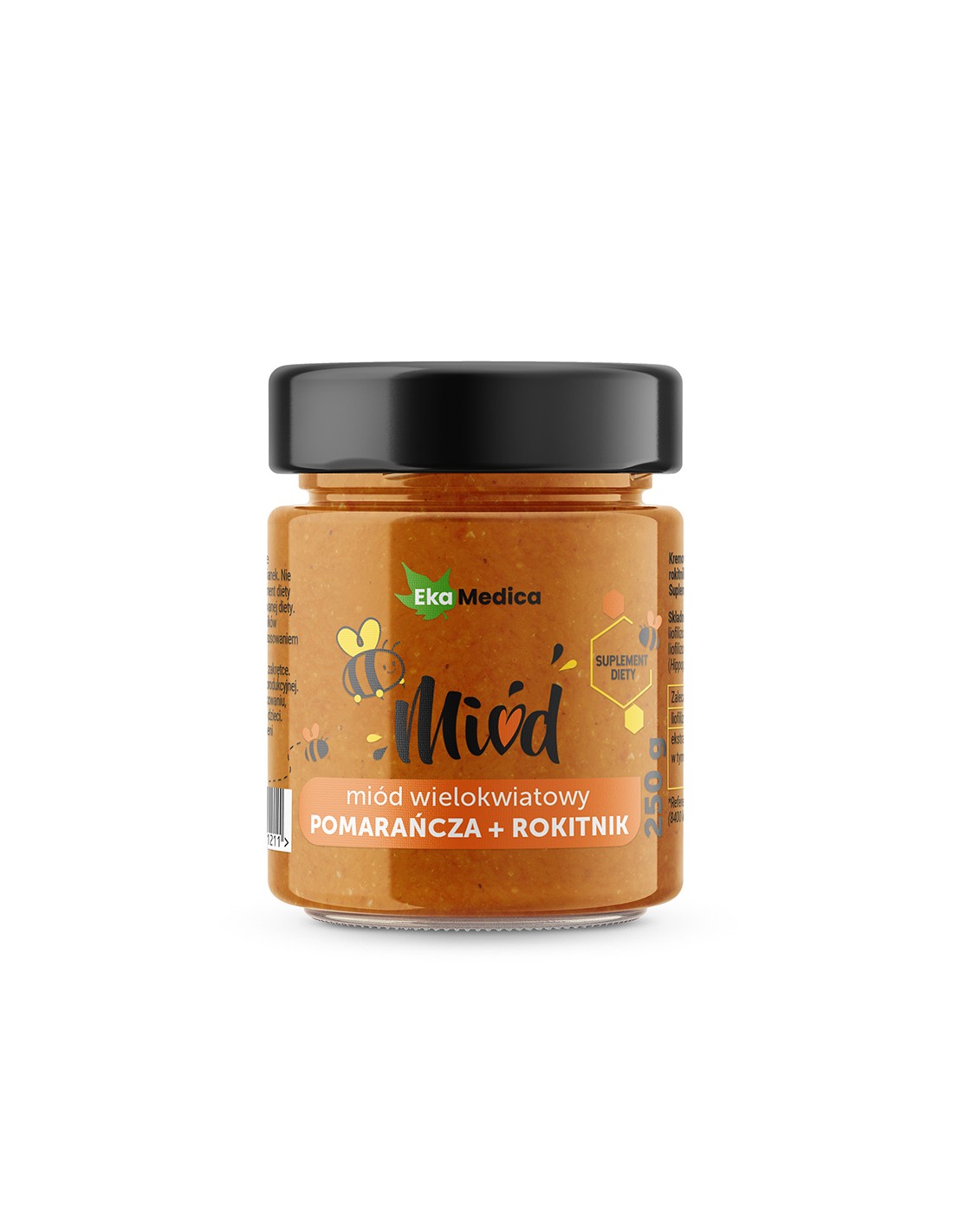 Vícebarevný med s pomerančem a mořským buckthornem, 250 g ekamedica