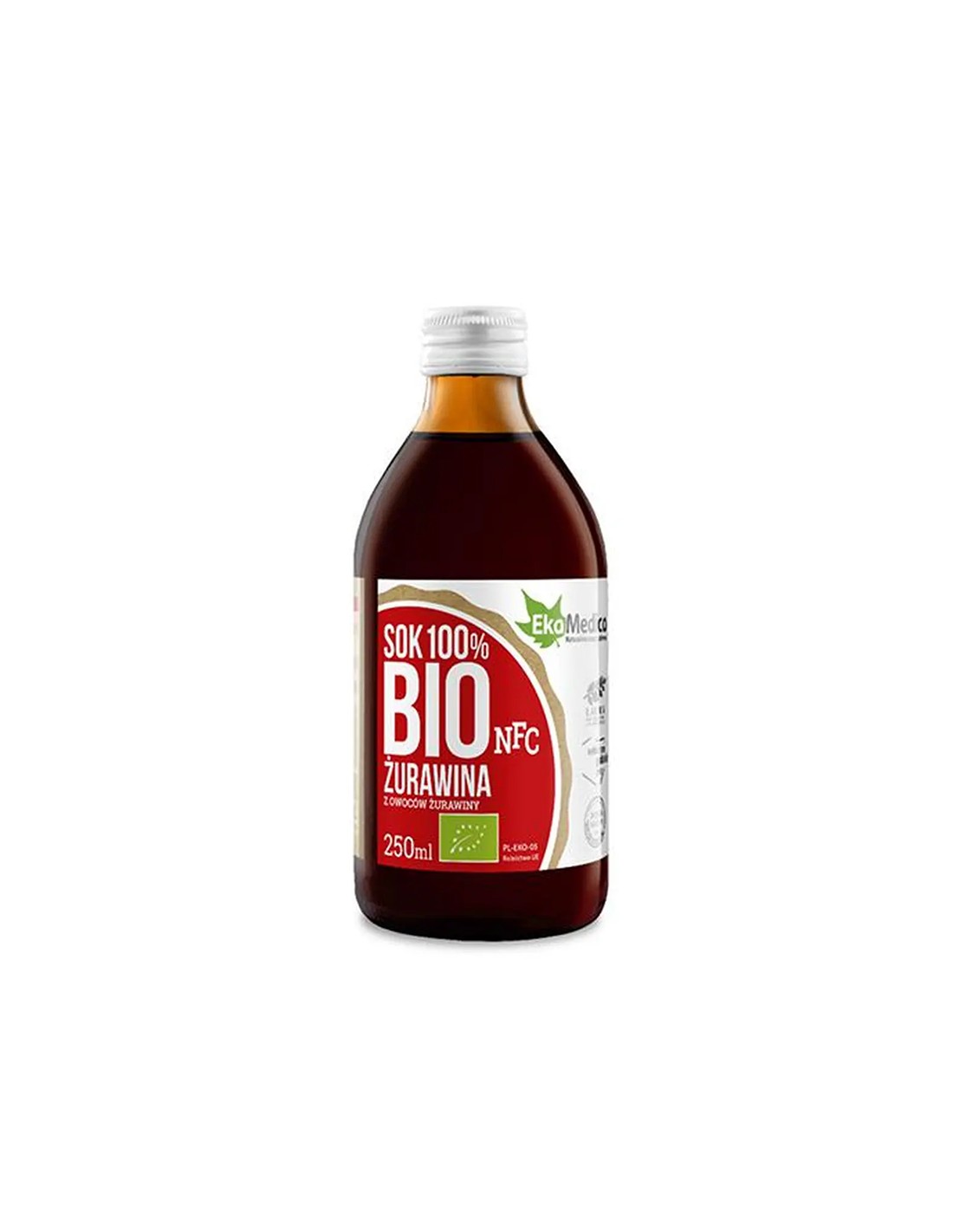 Organic cranberry juice with acerola and natural vitamin C - Urinary tract infections, 250 ml, 5 doses