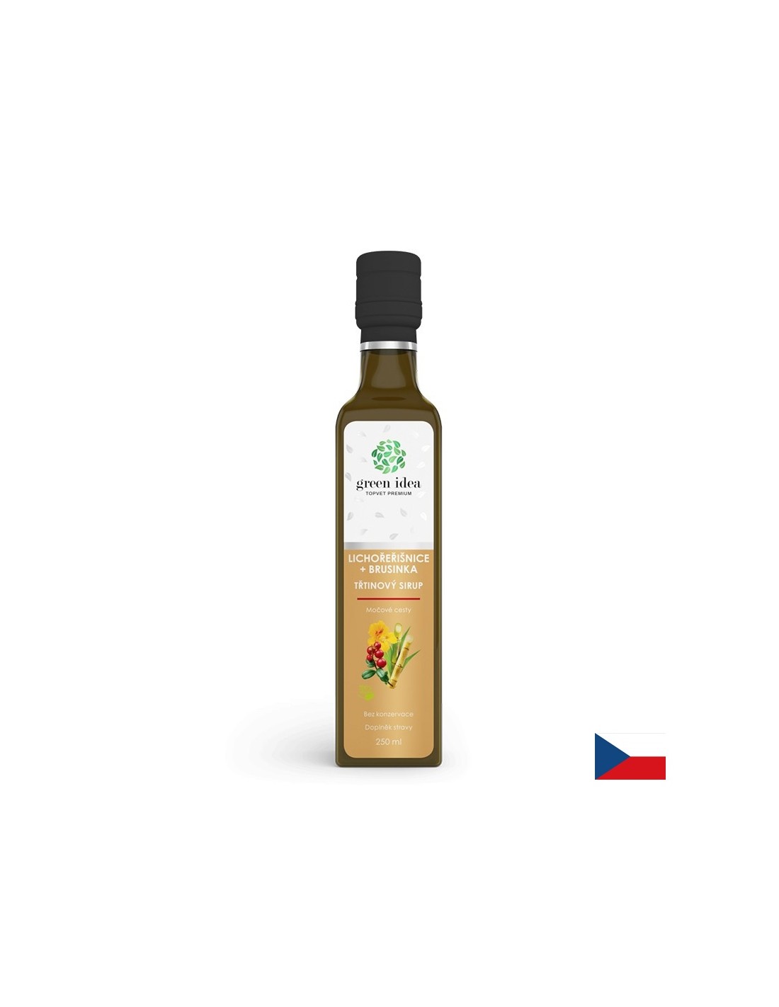 Cane sirup s lingonberry a brusinkou - močový zdraví a imunita, 250 ml, s dávkováním