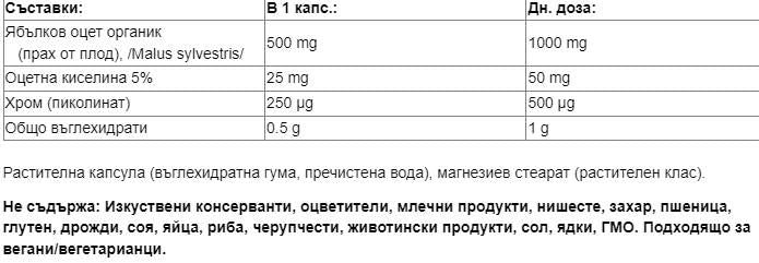 Fermentovaný jablečný ocet 500 mg | Plus chrom 250 mcg - 90 tobolek