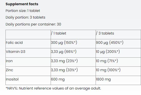 Kwas inozytolu + dla kobiet - 90 tabletek