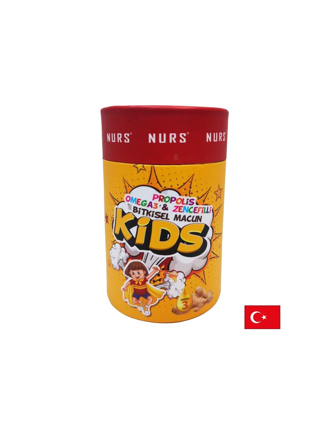 Propóleos, omega 3 y jengibre en pasta de hierbas para niños, 240 g