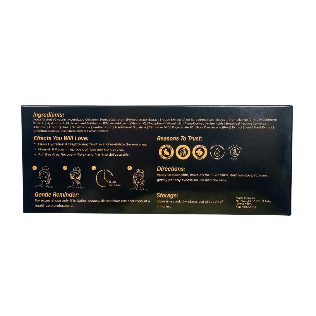 Regenerating mask with caviar, collagen and peptides for the eye area – 3 pieces