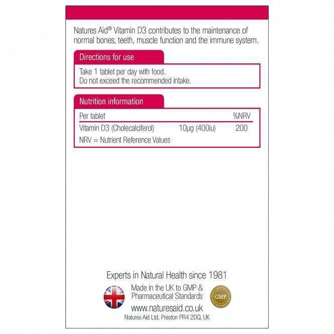 Vitamin D3 (Vitamin D3) 400iu 90 tablets NaturesAid