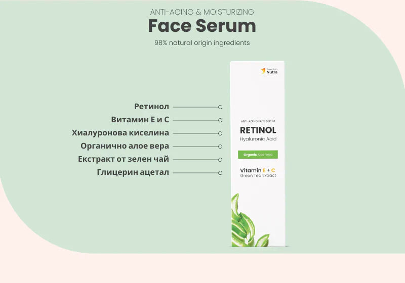 Facial Serum with Retinol, Hyaluron and Collagen 30 ml Swedish Nutra