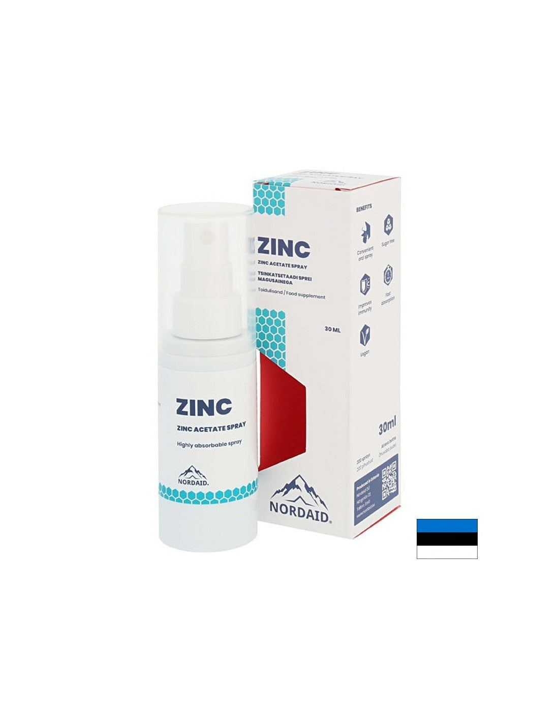 Imunita - Zinek (acetát), sprej s příchutí máty 30 ml/ 200 střiků <tc>Nordaid</tc>