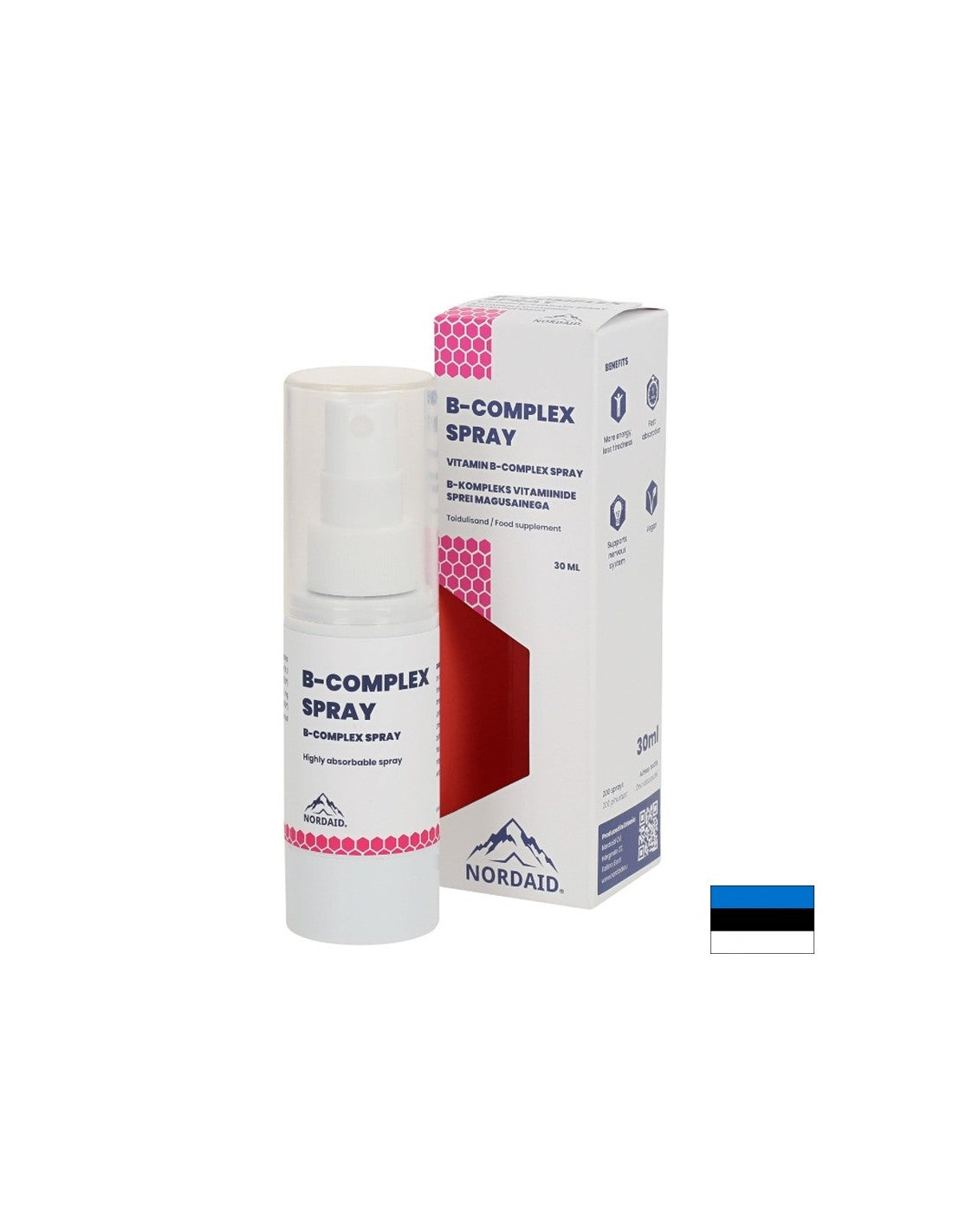 Nervový systém - Vitamin B-Complex ústní sprej s příchutí máty, 30 ml / 200 střiků <tc>Nordaid</tc>