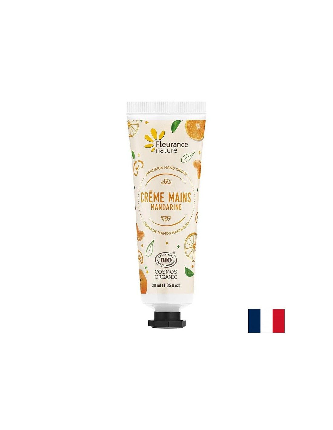 Crema para manos con extracto de mandarina, mantequilla de karité y aloe vera, 30 ml de naturaleza de flotación